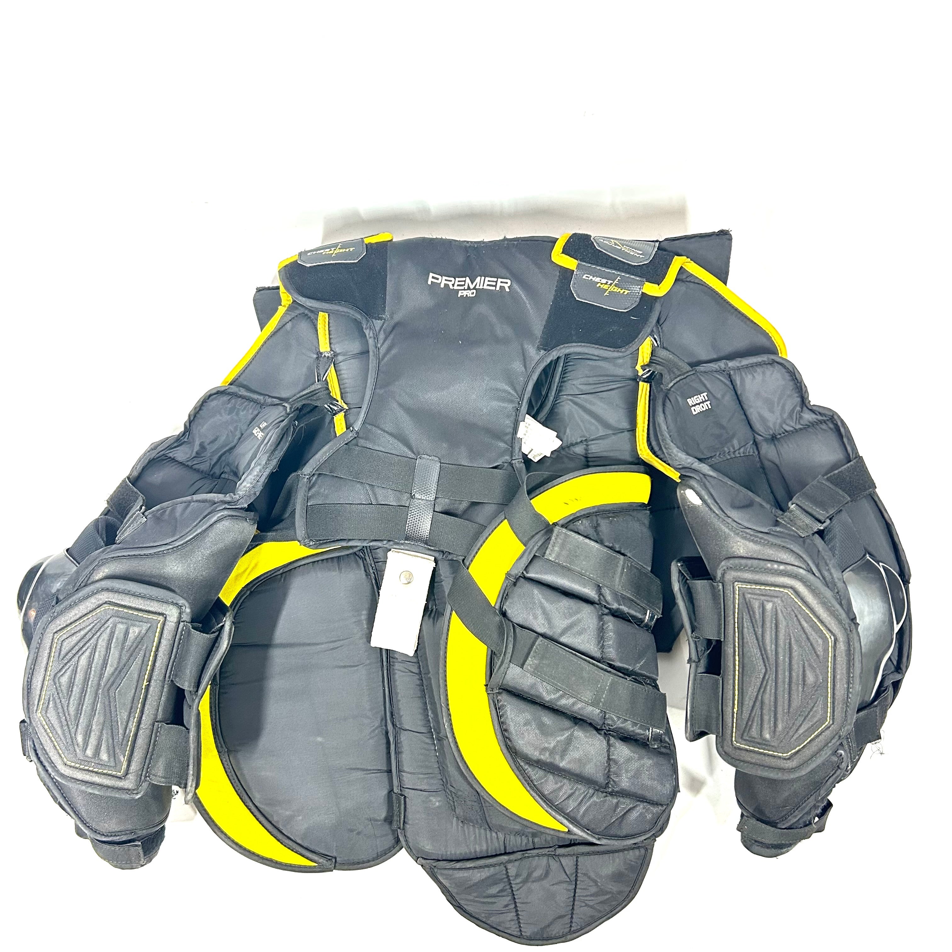 CCM Premier - Plastron de gardien de but Pro Stock d'occasion (noir/jaune)